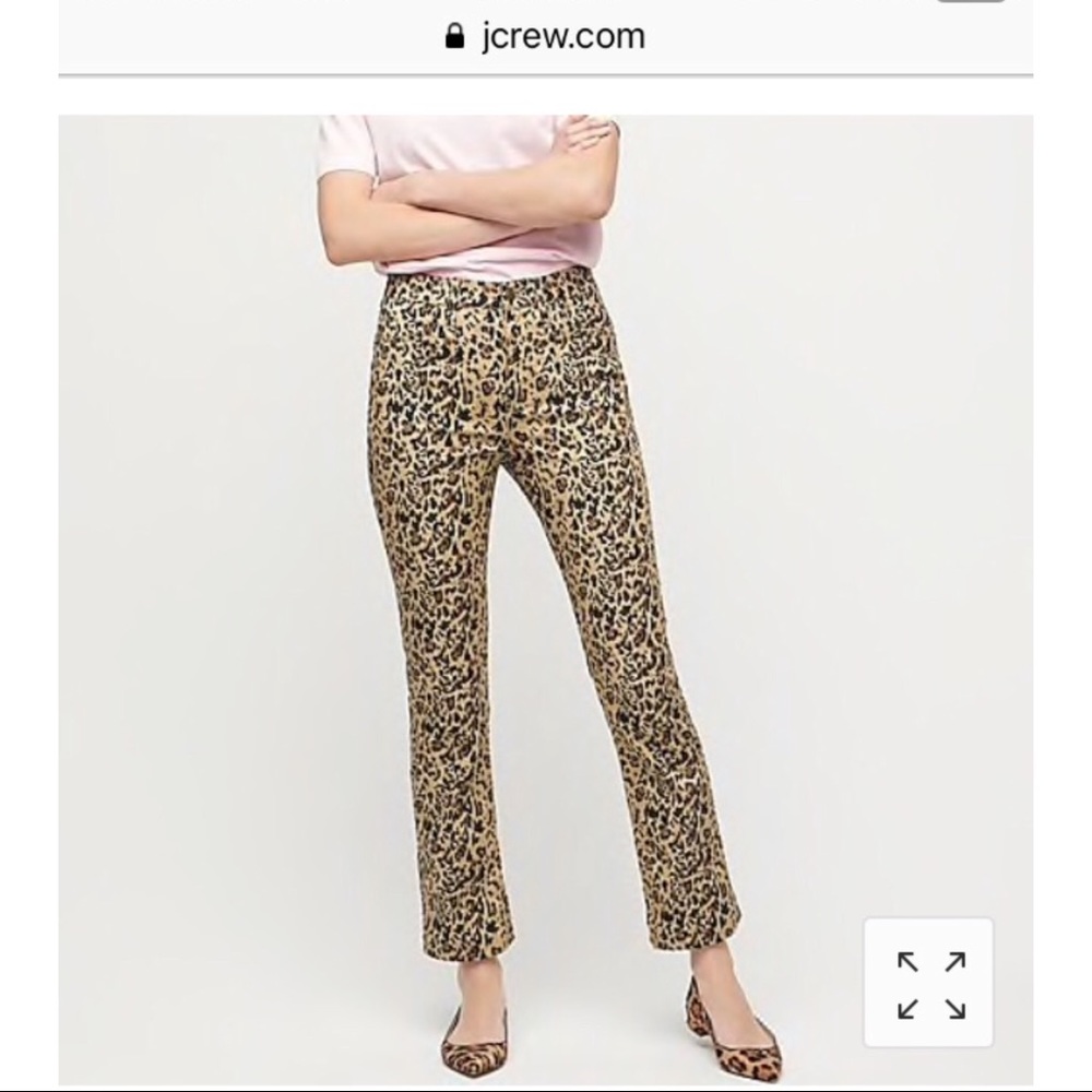 Jcrew knockout crop print in leopard
